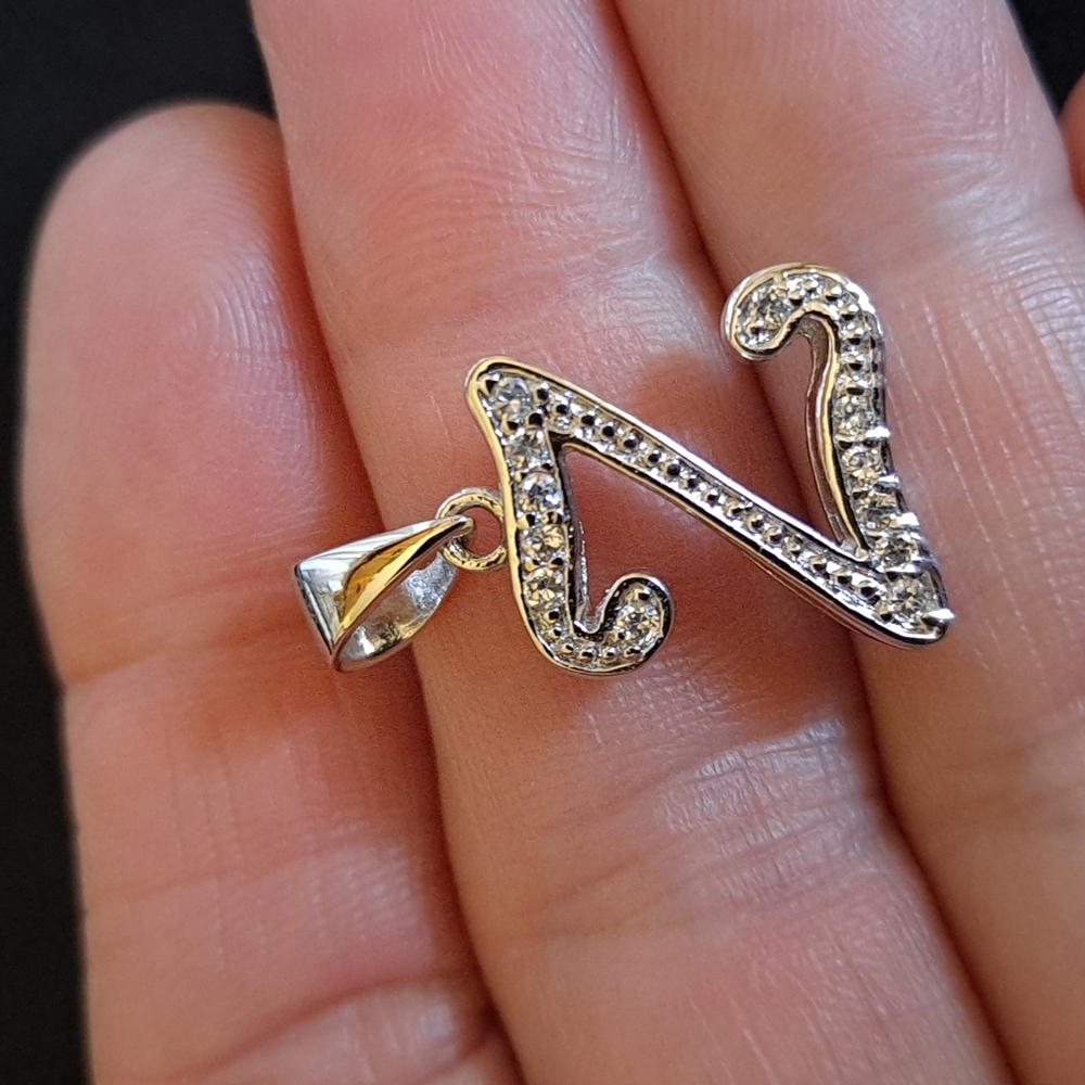 Sterling Initial Letter "Z" Pendant